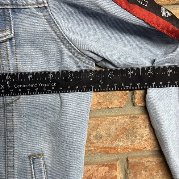 NBA Denim Blue Jean Jacket With Team Logos Size Small Full Button Basketball - Picture 3 of 5